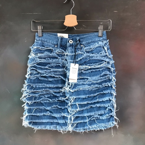 Levi’s Made & Craft Fringe Denim Skirt Pencil